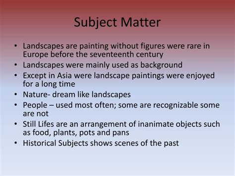 Subject Matter Definition in Art: A Multifaceted Exploration